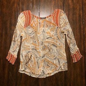 Cute Boho Style Lucky Brand Sheer Top